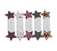 Zerodeko 5 pièces Peignes Cheveux Étoiles Invisibles Multicolores pour Femmes Pinces Décoratives Confortables Maintien Naturel des Franges et Coiffures Élégantes