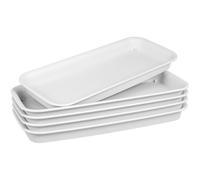 Zerodeko 5 Pièces Pots de Fleurs en Résine PP Beige Plateau Rectangulaire | Très Petit Format, Transmission Lumineuse et Résistance à Sécheresse, Protège les Surfaces Domestiques