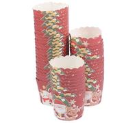 Zerodeko 50 Caissettes Cupcake de Noël en Papier Jetables, Résistant la Déformation, pour Pâtisserie Maison et Décoration Festive, Lot de 50 Pièces