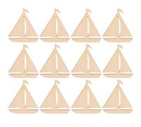 Zerodeko 50 Pièces Décorations en Bois Soi-même Découpe de Voilier Inachevée Forme Bateau Bois Beige pour Projets DIY et Décorations Maison