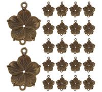 Zerodeko 50 pièces Lot de Pendentifs Fleur Alliage Vintage pour Création de Bijoux Connecteurs Décoratifs pour Bracelets et Colliers DIY Accessoires Bijouterie pour Femmes et Hommes