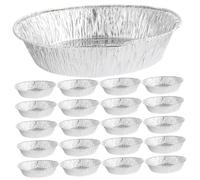 Zerodeko 50 Pièces Poêle à Frire à Air Bol Empilable Approvisionnement En Cuisine Bol De Forme Ronde Plateau De Forme Ronde Bol De Cuisson Air Fryer Supply Feuille D'aluminium Silver