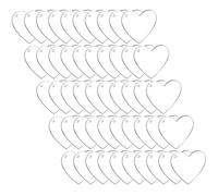Zerodeko 50 Pièces Porte-clés Vierge Cœur en Acrylique Blanc | Double Face à Sublimation, Surface à Imprimer Écrire, Accessoire Pratique pour Créations