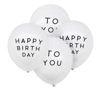 Zerodeko 50Pièces Ballons Latex Imprimés Happy Birthday To You De Ballons Décoratifs Blancs Pour Anniversaire
