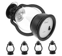 Zerodeko 5pcs Lampe à Pétrole Rétro Vacillant Lanternes pour Bougies Lanterne Lumineuse pour Noël Chauffe-Bougie Lampe Lanternes De Poche Bougies De Sapin De Noël à LED Plastique PP Black