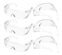 Zerodeko 6 Paires Lunettes de Sécurité Transparentes, Lunettes de Sécurité de Chantier Transparentes, Plastique, Légères, Confortables, pour Usines et Laboratoires