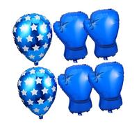 Zerodeko 6 Pièces Ballons Gants de Boxe Bleus pour Fête Anniversaire Garçons Décorations à Thème Faciles à Gonfler et Transporter Fournitures pour Intérieures et Extérieures