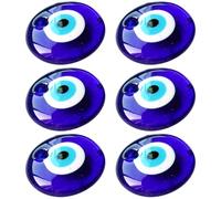Zerodeko 6 Pièces Charme du Mauvais Œil en Verre Bleu pour Fabrication de Bijoux Pendentif Suspendu, Léger Collier ou Chaîne de Pull
