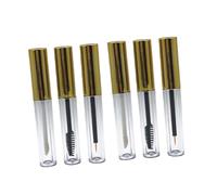 Zerodeko 6 pièces Flacons Vides de Maquillage Dorés pour Gloss Lèvres Eyeliner et Brosse à Cils Tubes Rechargeables et Étanches Pet pour Beauté