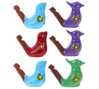 Zerodeko 6 Pièces Jouet De Sifflets D'oiseaux En Céramique Sifflets D'eau D'oiseaux Créateurs De Bruit D'oiseaux Jouets Musicaux De Bain Drôles Sifflets En Céramique De Dessin (Couleur