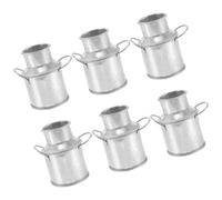 Zerodeko 6 Pièces Mini Seaux en Métal Pot À Lait Vase Pot À Lait Galvanisé Rond Panier De Plantes Vase en Métal Style Vintage Pays Mariage Maison Table Pièce Maîtresse Décorations