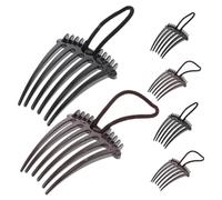 Zerodeko 6 pièces Peignes Volumisateurs pour Queue de Cheval avec Bande Élastique Accessoires Cheveux pour Coiffures Épaisses et Moyennes Pinces Cheveux pour Volume et Effet Gonflant
