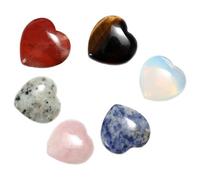 Zerodeko 6 Pièces Pierre de Cœur Décorative en Cristal 2cm | Décoration en Pierre, Ornement Créatif, Facile à Nettoyer, Résistant à L’usure, Forme Cœur Style Aléatoire