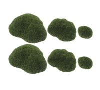 Zerodeko 6 Pièces Pierres Moussues Décoratives Artificielles Vertes de Pierre, Mousse Synthétique Réaliste sans Arrosage pour Jardins de Fées et Décorations D'intérieur
