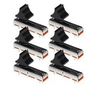 Zerodeko 6 Pièces Potentiomètre à Glissière Coulissant 35mm B10k Mono Piste Fonction Push-pull en Plastique pour Réglages Rapides sur Tables de Mixage et Consoles Son