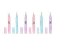 Zerodeko 6 pièces Stylo Correcteur Vernis Ongles Stylo Dissolvant Manucure avec Pointe Biseautée pour Nettoyage Précis des Bords Accessoire Nail Art Essentiel Couleurs Pastel Bleu Rose