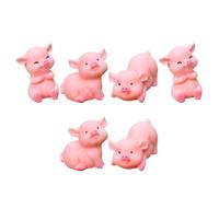 Zerodeko 6pcs Décorations de Cochons en Résine Texture Agréable et Surface Lisse, Ornements Mignons pour Bureau, la Cuisine ou Chambre D'garçon et Filles Plusieurs Styles