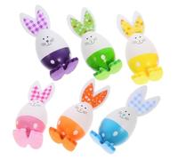 Zerodeko 6Pièces Bunny Easter Egg Decorations for Festive Party Favors Rabbit Shaped Ornaments and