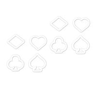 Zerodeko 8 Pièces Emporte-pièces Cartes à Jouer en Plastique Alimentaire | Découpe Uniforme, Bords Lisses, Usage Multi-usages, pour Pâtisserie Maison, Décoration de Cupcakes