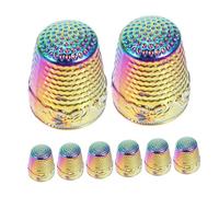 Zerodeko 8 Pièces Metal Sewing Thimbles For Hand Sewing And Quilting Finger Protectors For DIY Needlework And Tailoring