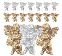 Zerodeko 80 Pièces Breloques D'ongles Anges 3d Baroque Vintage Résine Argenté et Or Décoration Manucure Femmes Nail Art Accessoires Fête DIY