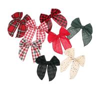 Zerodeko 8pièces Lot de Barrettes à Nœud de Noël pour Filles Pinces à Cheveux Festives à Carreaux pour Fêtes de Fin Année Accessoires de Coiffure pour Cheveux de Noël Couleur Aléatoire