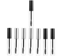 Zerodeko 8pièces Lot de Tubes de Mascara Vides Rechargeables Flacons Transparents Ronds Légers et Étanches Format Voyage pour Rehaussement de Cils avec Teinture Rangement Pratique