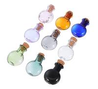 Zerodeko 9 Pièces Mini Bouteilles Verre avec Bouchons Liège Petits Bocaux Colorés pour Décoration Mariage DIY Fêtes et Souhaits Flacons Verre à Thème Assortiment de Couleurs