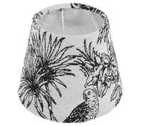 Zerodeko Abat-jour Noir en Tissu Brodé Cadre Métallique, Forme Tambour, Remplacement Facile pour Douilles E27 et E14, Style Vintage Rustique pour Lampe de Sol ou Lustre