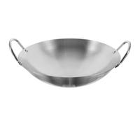Zerodeko Accessoire Cuisine Wok Acier Inoxydable à Fond Rond 32 CM pour Cuisson Saine la Maison