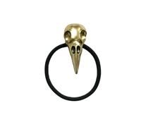 Zerodeko Accessoire pour Cheveux Design 3d Tête de Corbeau Crâne Oiseau Élastique en Alliage Or Punk pour Masques et Mardi Gras