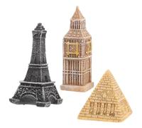 Zerodeko Accessoires de Scène Miniatures 3pcs en Résine Modèle Tour Eiffel et Statue Pyramide Égyptienne pour Décoration Intérieure Élégante et Polyvalente