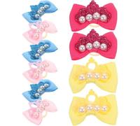 Zerodeko Accessoires pour Cheveux de Chien et Chat en Polyester, 10 Pièces, Nœuds Décoratifs Adorables pour Petits Chiens, pour Occasions Spéciales et Anniversaires