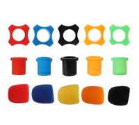Zerodeko Accessoires pour Microphone 15pcs Anneaux Anti-vibrations et Bonnettes en Mousse pour Protection et Identification des Microphones sans Fil Couleur Aléatoire
