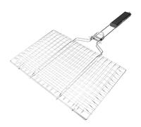 Zerodeko Acier Inoxydable Filet de Barbecue, Pliable et Détachable | Grille Verrouillable, Poignée Rabattable en Bois, Cuisson Homogène, avec Paquet de Rangement