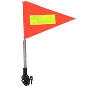 Zerodeko Acier Inoxydable Mât de Drapeau Rétractable pour Fauteuil Roulant | Bande Réfléchissante et Triangle Phosphorescent, Pince à Angle Réglable, Usage Extérieur pour Garçon Fille