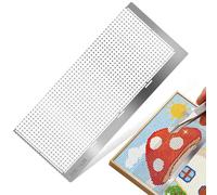 Zerodeko Acier Inoxydable Outil de Peinture à Strass, Règle 1020 Grilles | Placement Précis des Strass, Surface Antiadhésive, Rangement Portable, Finition Argenté, pour Dessin DIY