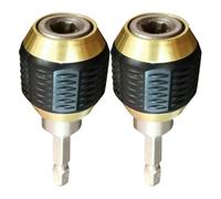 Zerodeko Adaptateur à Percussion Hexagonal 1/4, Connexion Rapide 60 Mm, 2 Pièces en Métal Robuste, Accessoire pour Perceuse et Clé à Chocs, pour Usage Professionnel et Bricolage