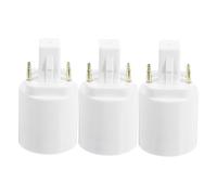 Zerodeko Adaptateur de Culot D'ampoule G24q vers E27 3pcs en Plastique, Conversion Facile pour Lampes Led, Adapté aux Espaces Commerciaux et Domiciles
