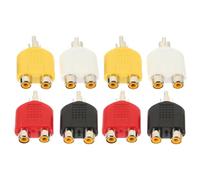 Zerodeko Adaptateur en Y 8 Pièces pour Câbles Audio et Vidéo AV, Connecteurs pour Enceintes et Amplificateurs Subwoofer, Compatible TV et Système Audio Domestique, Noir, Jaune, Rouge,