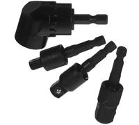 Zerodeko Adaptateur Perceuse Angle Droit 105° en Acier Chrome-Vanadium, Porte-Embout Pivotant 360° 4-en-1, Rallonge pour Visseuse à Percussion, Kit 3 Pièces Hexagonal Noir pour Bricolage