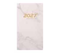 Zerodeko Agenda hebdomadaire 2027, format A6, carnet portable, blanc | Agenda mensuel et hebdomadaire, carnet de notes pour le suivi des objectifs, fournitures de bureau et papeterie, 18 x 9,7 cm