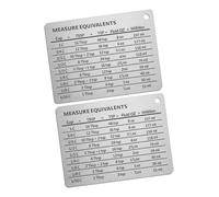 Zerodeko Aimants pour Réfrigérateur en Acier Inoxydable Argenté 2pcs Tableau de Conversion de Mesures en Onces et Millilitres Cuisine et Pâtisserie Faciles à Utiliser