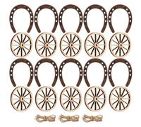 Zerodeko Amulette Décoration Anniversaire Fer à Cheval et Roue de Chariot Western Thème et Bois pour Paysage ou Jardin Féerique