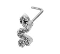 Zerodeko Anneau de Nez Serpent en Acier Inoxydable Argenté Zircone Clou de Nez Petit Format Kit de Piercing Corporel et Lèvres Bijou Original et Solide Usage Quotidien