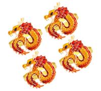 Zerodeko Anneaux pour Serviettes Décoration de Table Nouvel an Lot de 4 en Alliage Forme Dragon pour Réunions Familiales et Salle à Manger