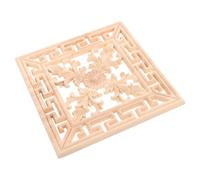 Zerodeko Applique Sculpté Carré Massif Décoration Adhésive pour Meubles Portes Armoires Facile à Poser DIY Style Européen Naturel