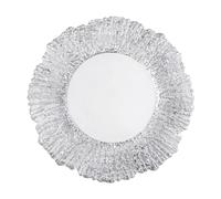 Zerodeko Assiette de présentation en verre de 28 cm, argentée, bord