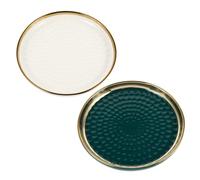 Zerodeko Assiettes à Dessert en Céramique 2pcs pour Rangement Boucles D'oreilles et Bijoux, Design Moderne et Multifonction pour Organisation Élégante à Domicile