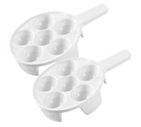 Zerodeko Assiettes à Escargots en Porcelaine Blanche Lot de 2 Plat à Four Multi-emplacements et Antidérapant pour Repas Français à Domicile ou Restaurant